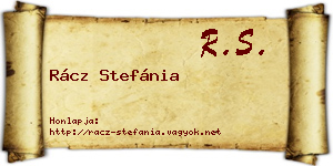 Rácz Stefánia névjegykártya